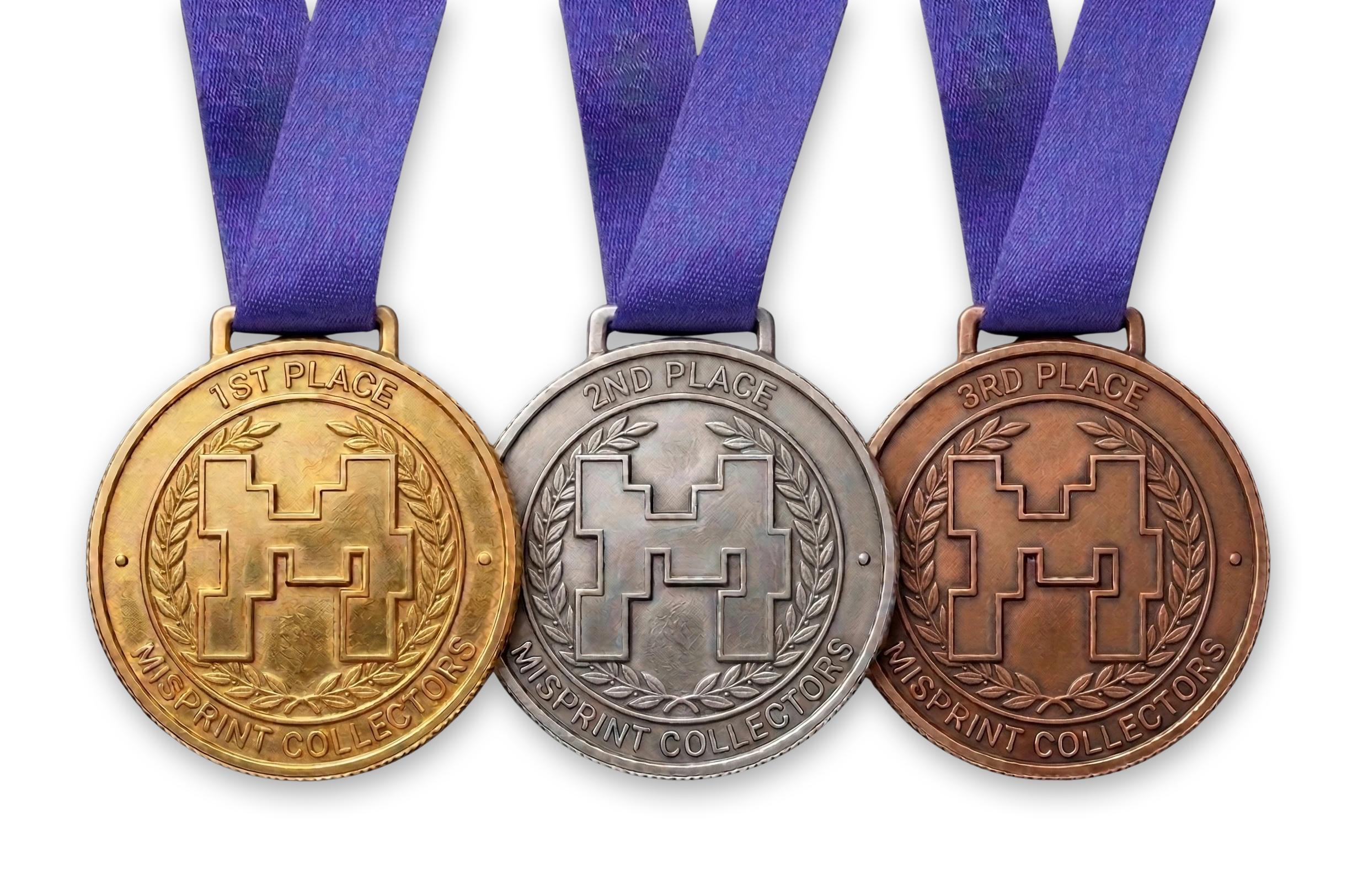 1st, 2nd and 3rd place Misprint collector medals